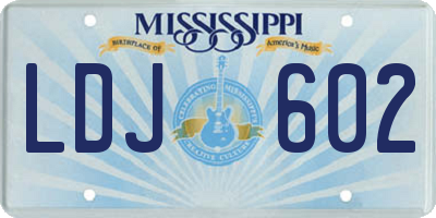 MS license plate LDJ602
