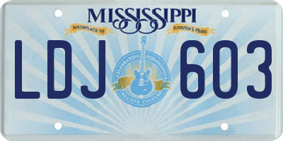MS license plate LDJ603