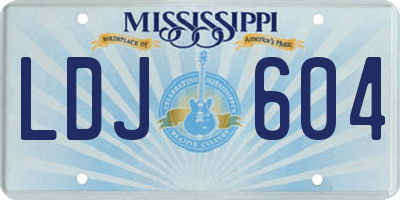 MS license plate LDJ604