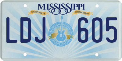 MS license plate LDJ605