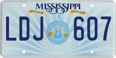MS license plate LDJ607