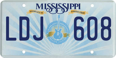 MS license plate LDJ608
