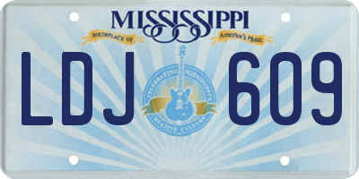 MS license plate LDJ609