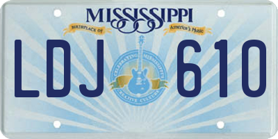 MS license plate LDJ610