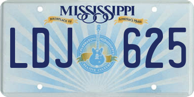MS license plate LDJ625