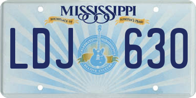 MS license plate LDJ630