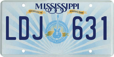 MS license plate LDJ631