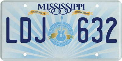 MS license plate LDJ632