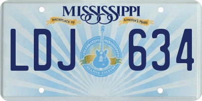 MS license plate LDJ634
