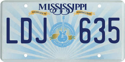 MS license plate LDJ635