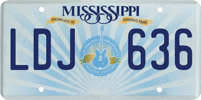 MS license plate LDJ636