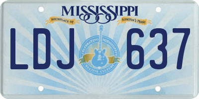 MS license plate LDJ637