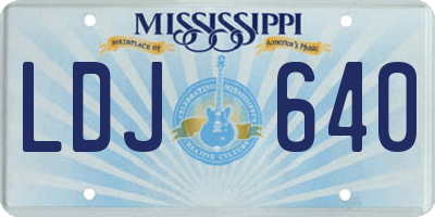MS license plate LDJ640