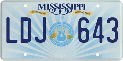 MS license plate LDJ643