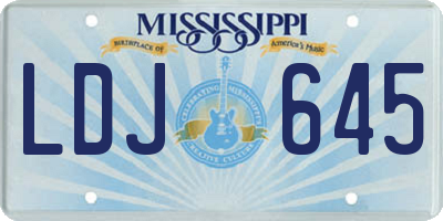 MS license plate LDJ645