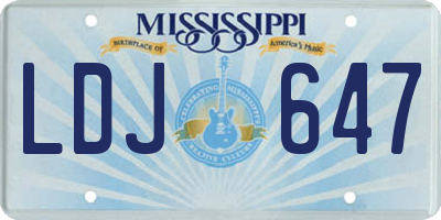 MS license plate LDJ647