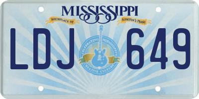 MS license plate LDJ649