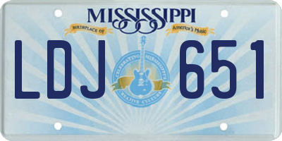 MS license plate LDJ651