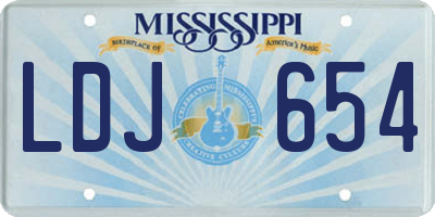 MS license plate LDJ654
