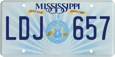 MS license plate LDJ657