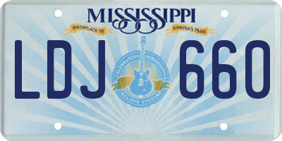 MS license plate LDJ660