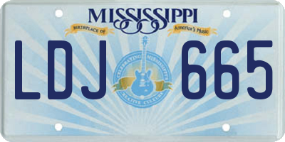 MS license plate LDJ665