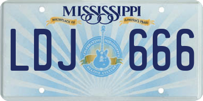 MS license plate LDJ666