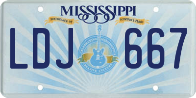 MS license plate LDJ667