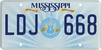 MS license plate LDJ668