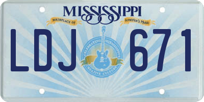 MS license plate LDJ671