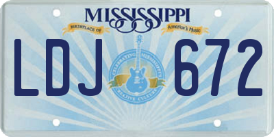 MS license plate LDJ672