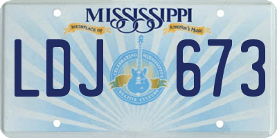 MS license plate LDJ673