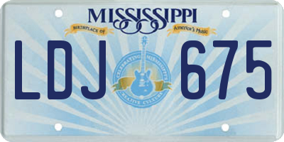 MS license plate LDJ675