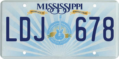 MS license plate LDJ678