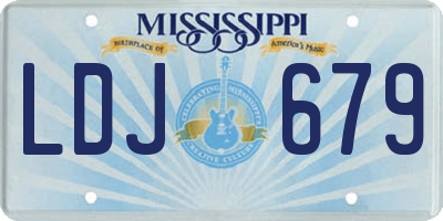 MS license plate LDJ679