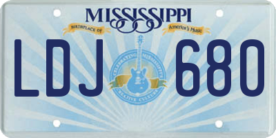 MS license plate LDJ680