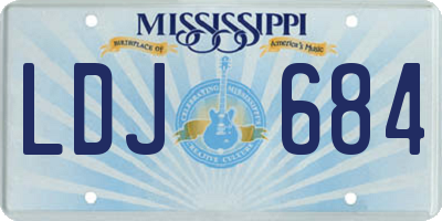 MS license plate LDJ684