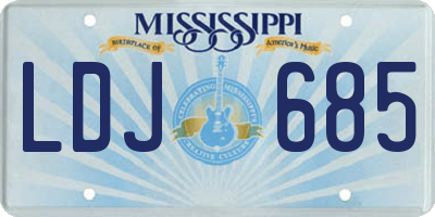 MS license plate LDJ685