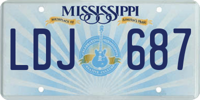 MS license plate LDJ687