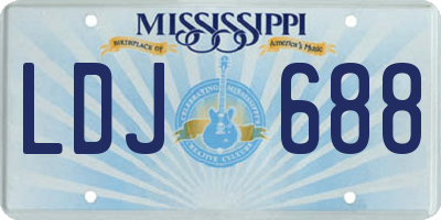 MS license plate LDJ688