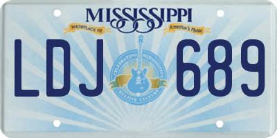 MS license plate LDJ689