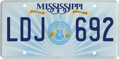 MS license plate LDJ692