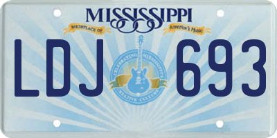 MS license plate LDJ693