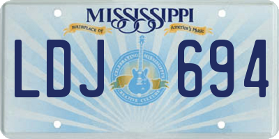 MS license plate LDJ694