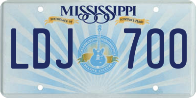 MS license plate LDJ700