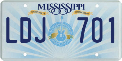 MS license plate LDJ701
