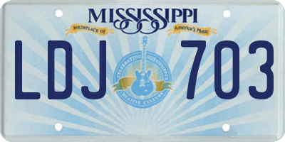 MS license plate LDJ703