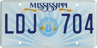 MS license plate LDJ704