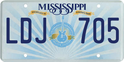 MS license plate LDJ705