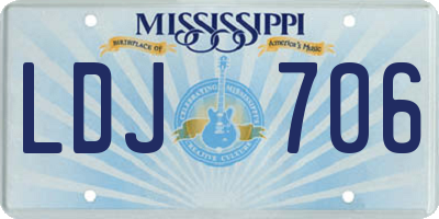 MS license plate LDJ706